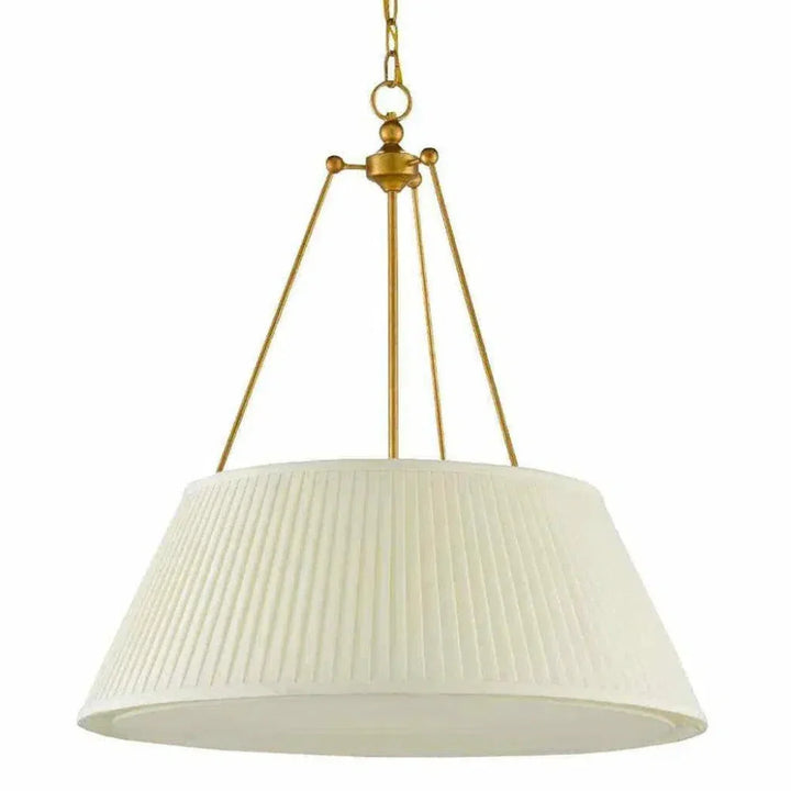 Antique Gold Leaf White Lytham Pendant - LOOMLAN - Currey & Co - Pendants