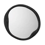 Antique Grey Aluminum Organic Round Wall Mirror