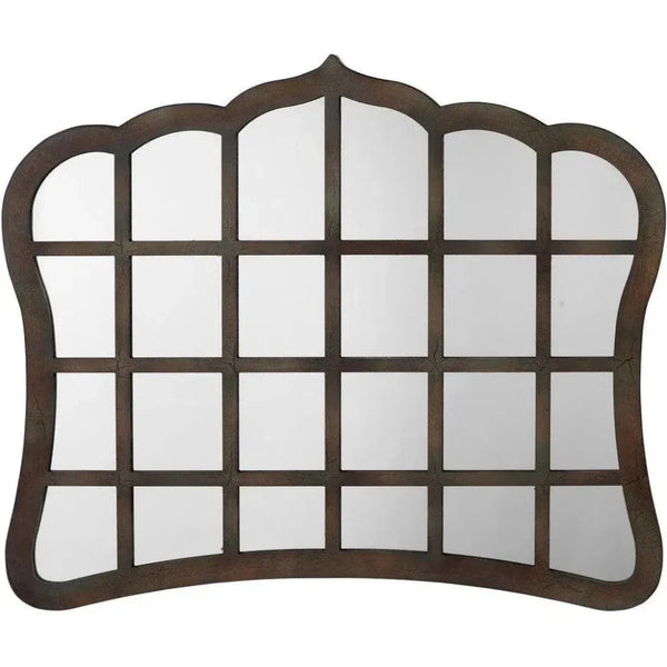 Antique Grey Wood Window Grid Wall Mirror - LOOMLAN - Jamie Young - Wall Mirrors