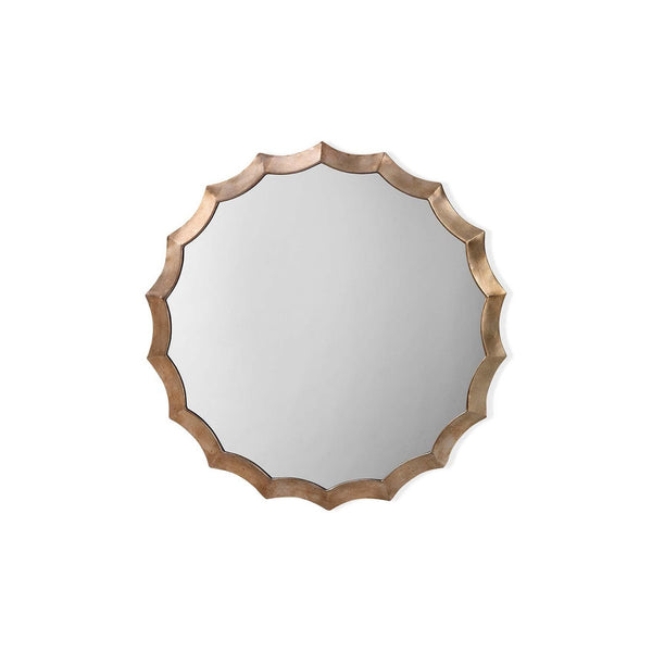 Antique Silver Round Scalloped Wall Mirror Wall Mirrors LOOMLAN By Jamie Young