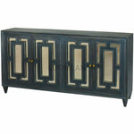 Antiqued Glass Doors Trellis Wooden Layover Sideboard