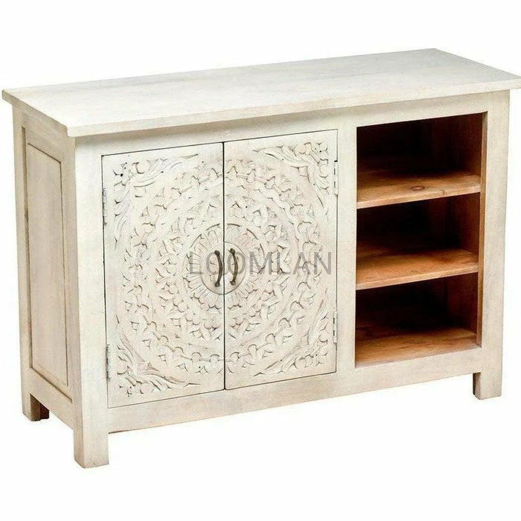 Antiqued White TV Stand