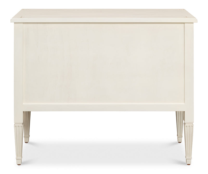 Antoinette Chest Of Two Drawers Distressed White-Chests-Sarreid-LOOMLAN