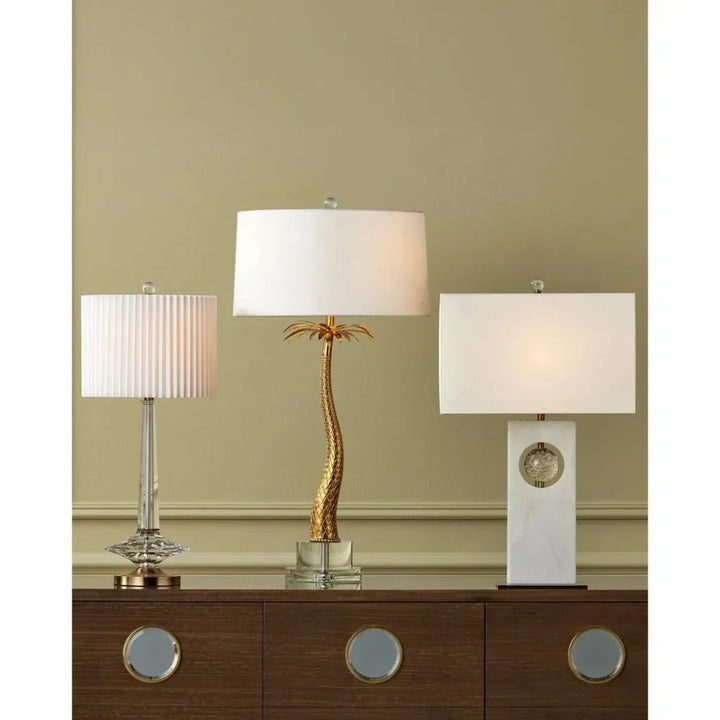 Anton Optic Crystal & Metal Gold Table Lamp - LOOMLAN - Currey & Co - Table Lamps