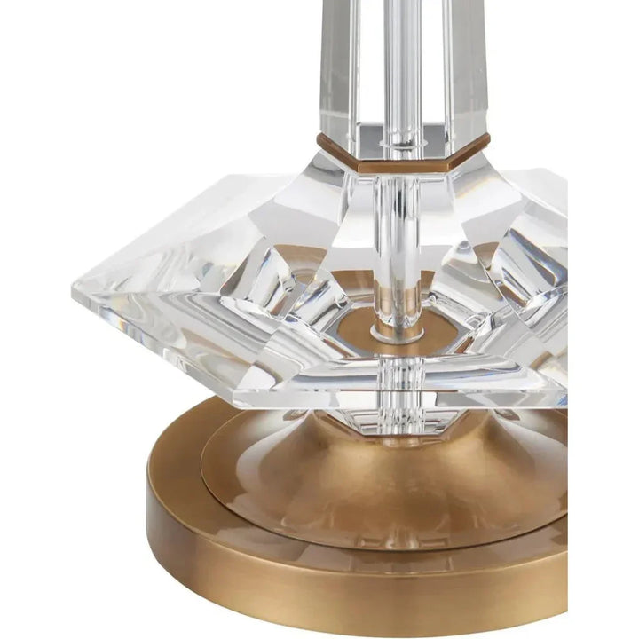 Anton Optic Crystal & Metal Gold Table Lamp - LOOMLAN - Currey & Co - Table Lamps