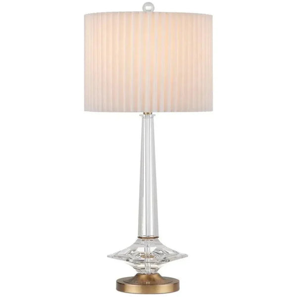Anton Optic Crystal & Metal Gold Table Lamp - LOOMLAN - Currey & Co - Table Lamps