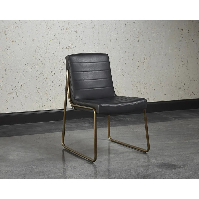 Anton Leather Upholstered Armless Dining Chair