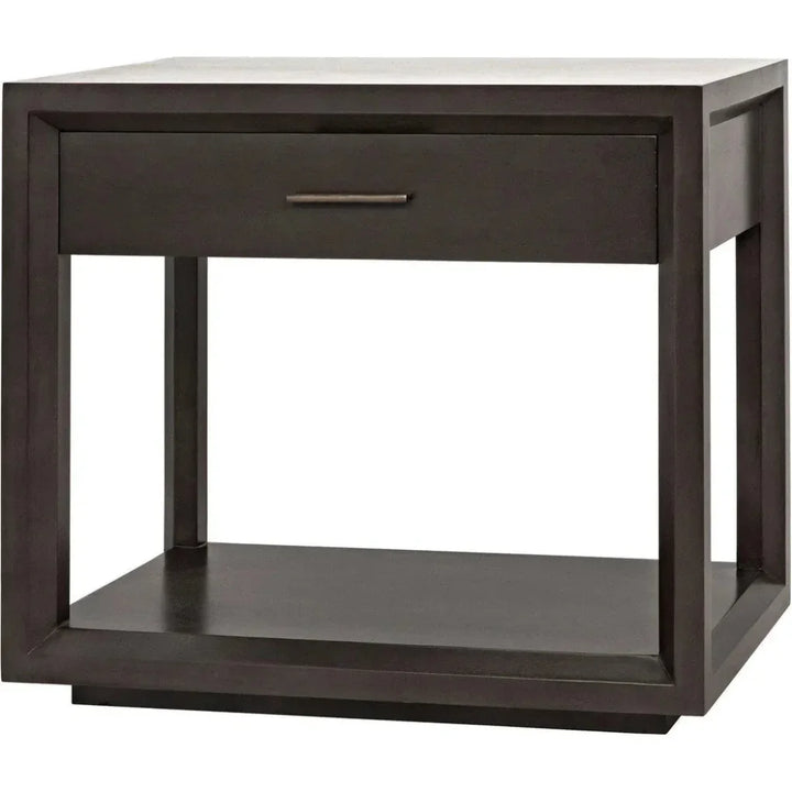 Antony Rectangle Wood Side Table by Noir | LOOMLAN