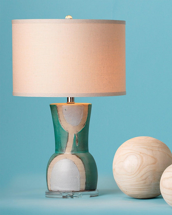 Aqua Ceramic Estel Table Lamp Table Lamps LOOMLAN By Jamie Young
