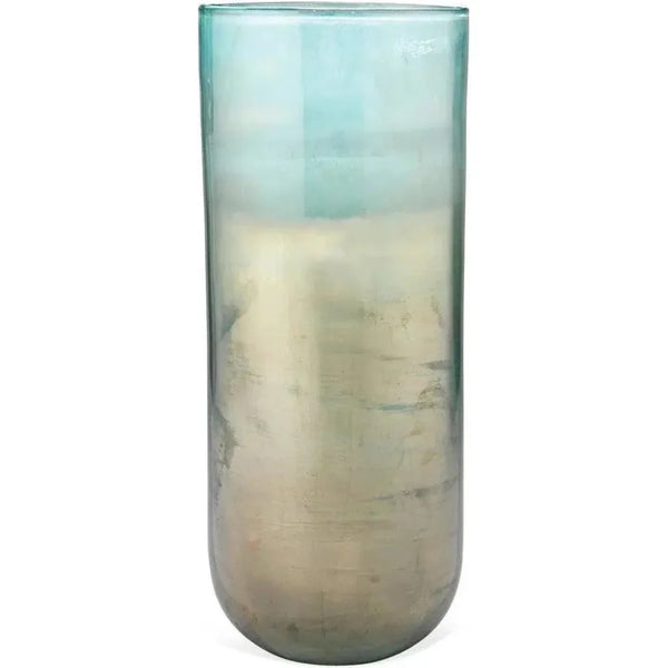 Aqua Two Tone Glass Vapor Vase 20" - LOOMLAN - Jamie Young - Vases & Jars