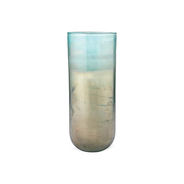 Aqua Two Tone Glass Vapor Vase 20" Vases & Jars LOOMLAN By Jamie Young