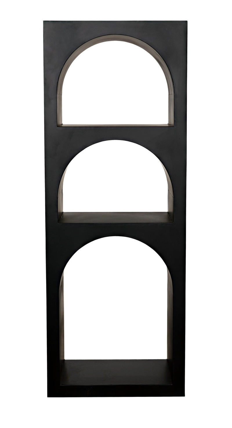 Aqueduct Bookcase, A, Black Metal-Bookcases-Noir-LOOMLAN
