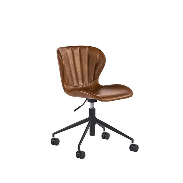 Arabella Leather Armless Office Chair-Office Chairs-SUNPAN-Bravo Cognac-LOOMLAN