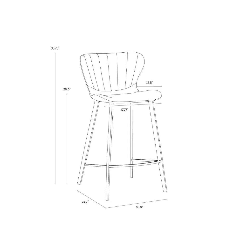 Arabella Leather Counter Stool