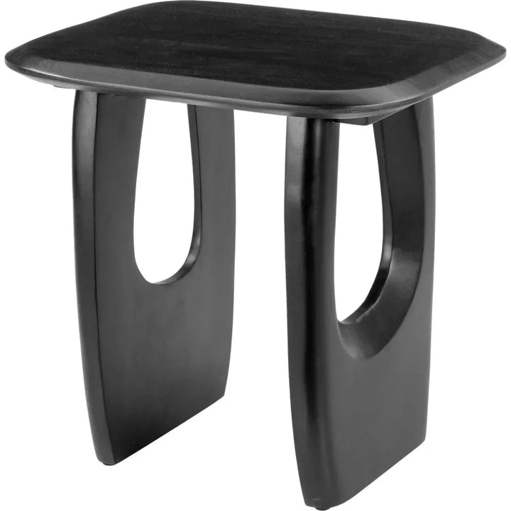 Arasan Wood Black Rectangular Accent Table - LOOMLAN