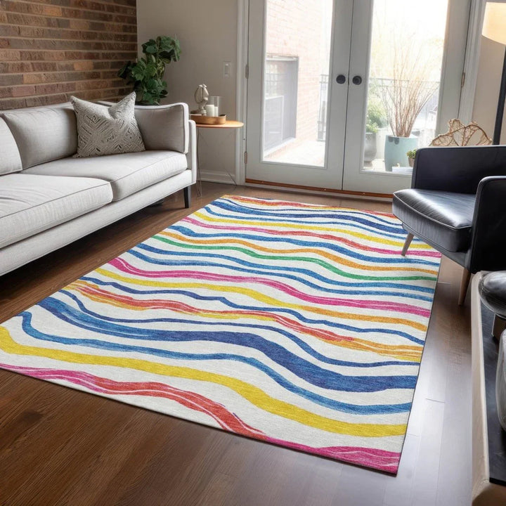 Arayndra Ivory Washable Indoor - Outdoor Rug - LOOMLAN - LOOMLAN Rugs - Outdoor Rugs