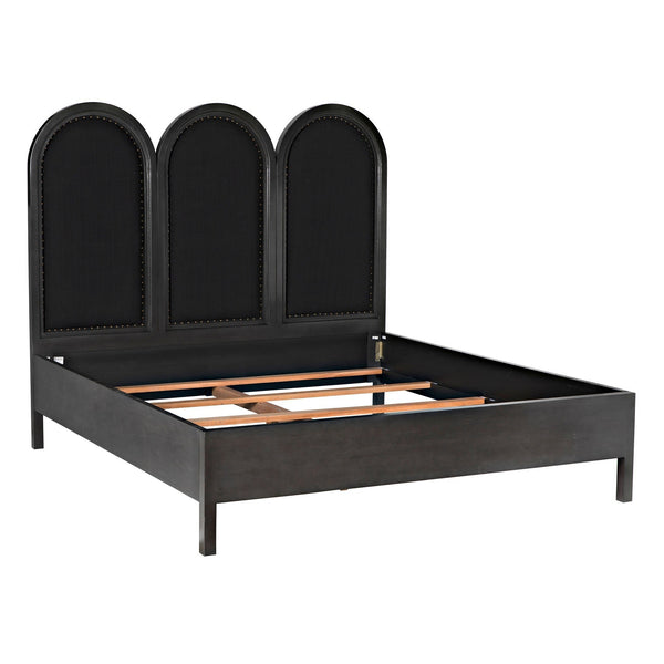 Arch Black King Bed Frame-Beds-Noir-LOOMLAN