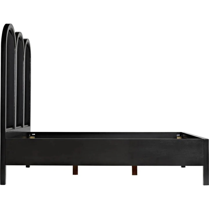 Arch Black Wooden Bed Frame - LOOMLAN - Noir - Beds