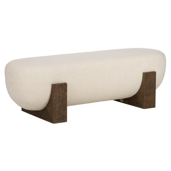 Archer White Boucle Bedroom Bench