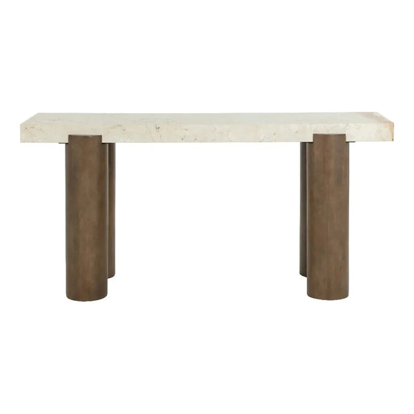 Ardi Marble Topped Rectangular Console Table-Console Tables-SUNPAN-LOOMLAN