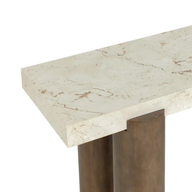 Ardi Marble Topped Rectangular Console Table