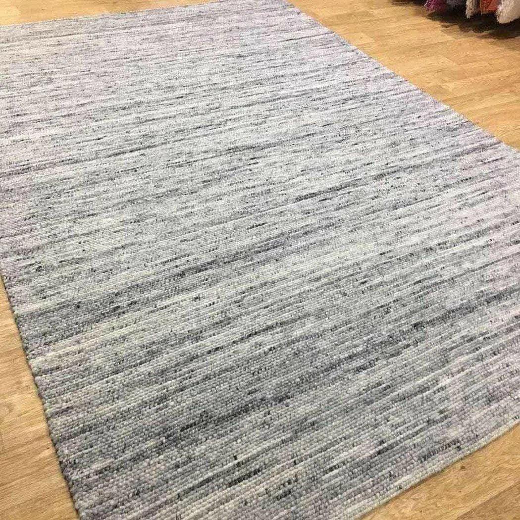 Ardisia Light Grey Solid Handmade Wool Rug