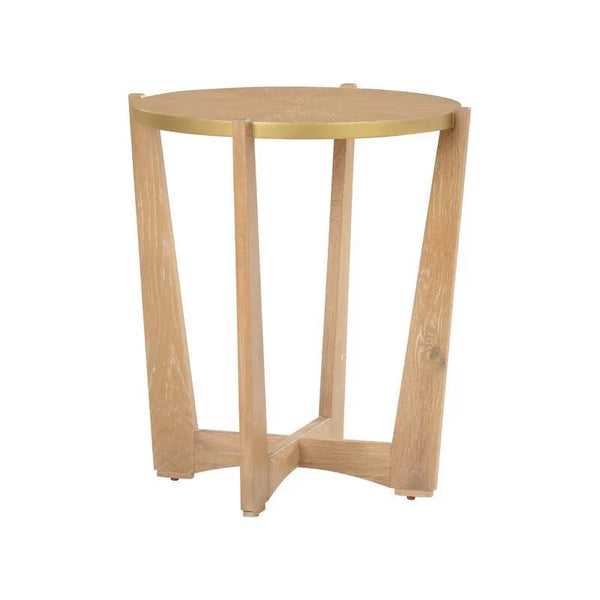 Ardoise Wood Made Round Side Table - LOOMLAN - Chelsea House - Side Tables