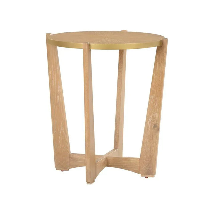 Ardoise Wood Made Round Side Table - LOOMLAN - Chelsea House - Side Tables