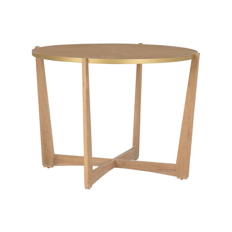 Ardoise Wooden Round Center Table-Console Tables-Chelsea House-Light Brown-LOOMLAN