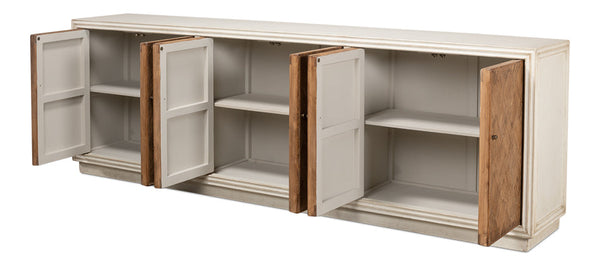 Argyle Sideboard 6 Doors Antique White-Sideboards-Sarreid-LOOMLAN