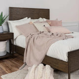 Aria Pink Blush Cotton Throw Blanket Set For Bed Shams