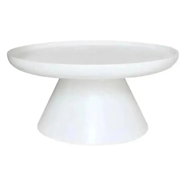 Aria Resin White Round Coffee Table-Outdoor Coffee Tables-Artesia-LOOMLAN