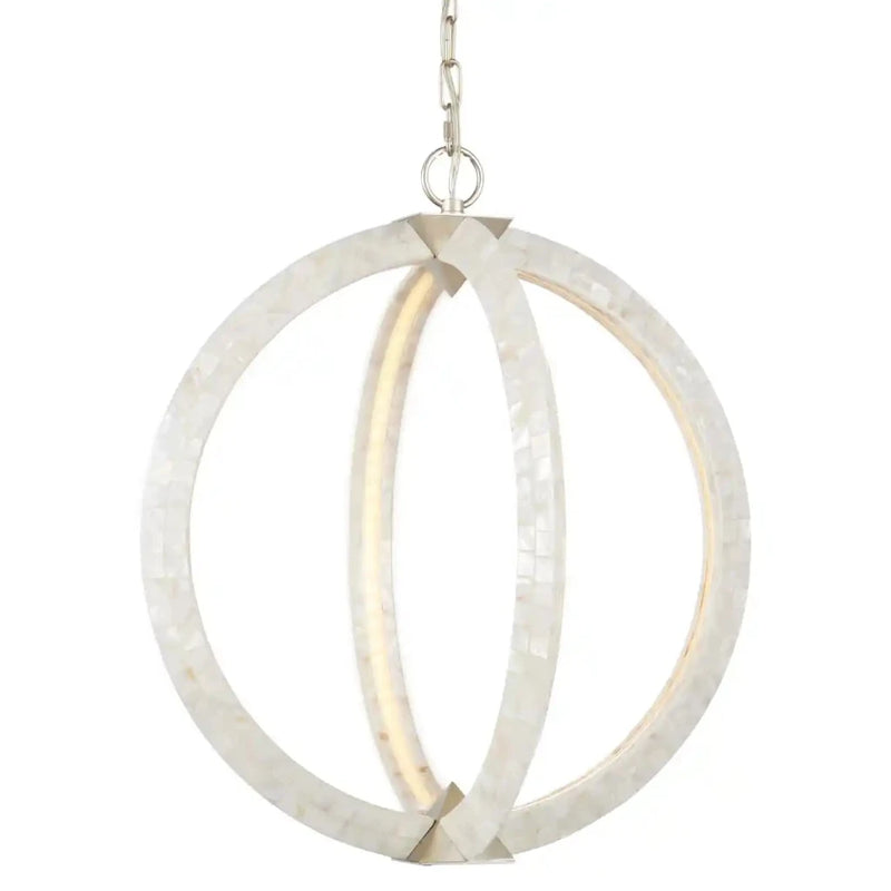 Arietta Pearl Covered White Orb Chandelier