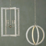 Arietta Pearl Covered White Orb Chandelier