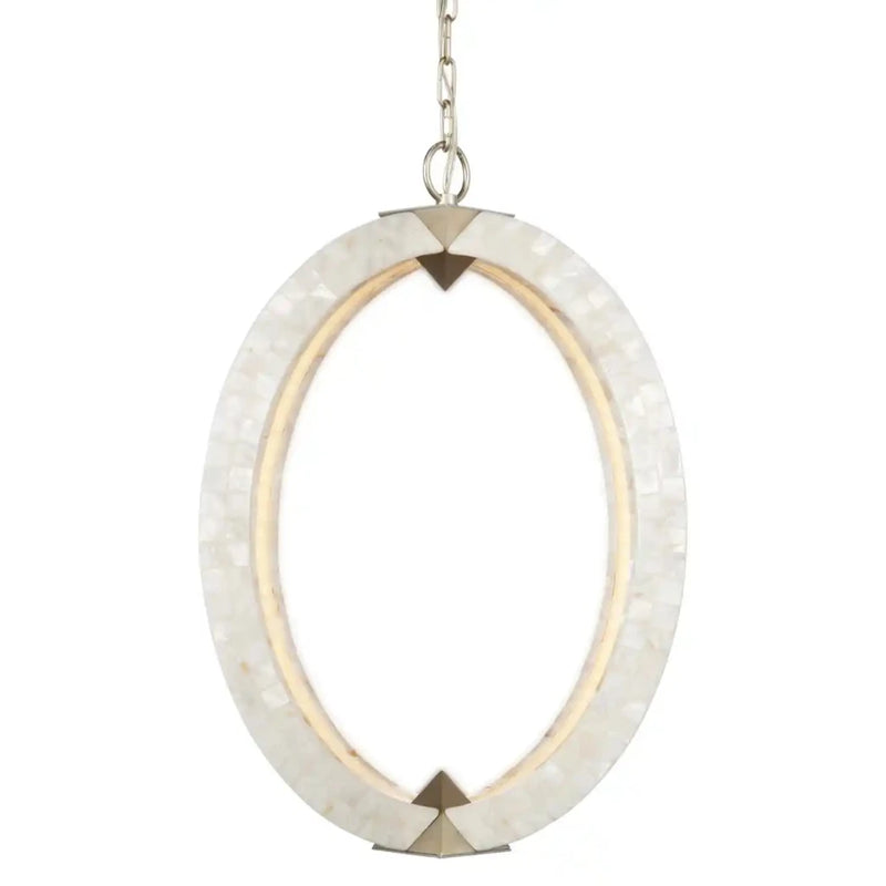 Arietta Pearl Covered White Orb Chandelier