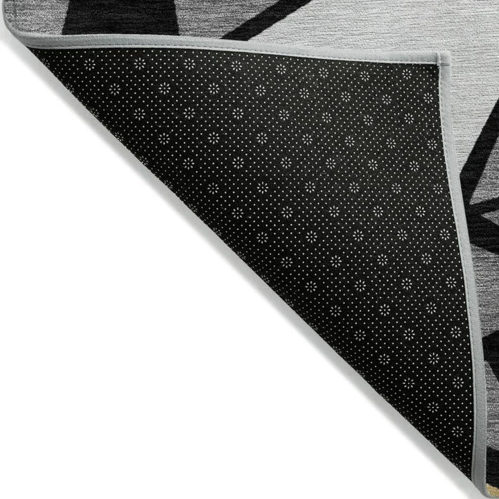 Aristea Black Washable Indoor-Outdoor Rug-Outdoor Rugs-LOOMLAN Rugs-LOOMLAN