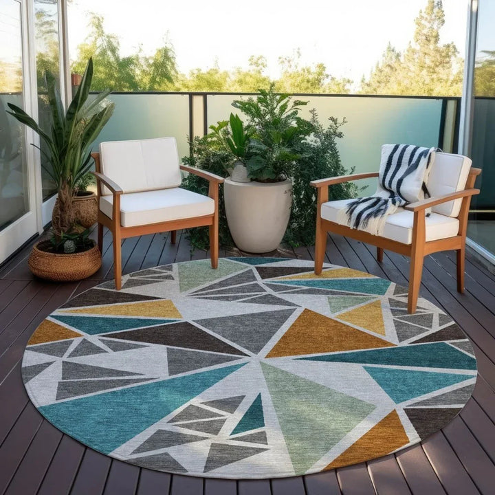Aristea Gray Washable Indoor-Outdoor Rug-Outdoor Rugs-LOOMLAN Rugs-LOOMLAN
