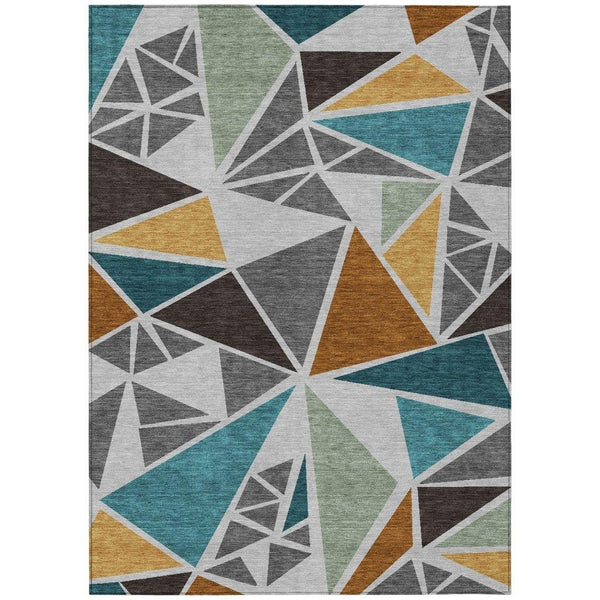 Aristea Gray Washable Indoor-Outdoor Rug-Outdoor Rugs-LOOMLAN Rugs-2'6" x 3'10"-LOOMLAN