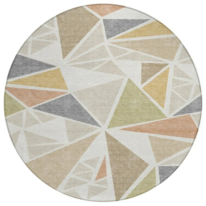 Aristea Ivory Washable Indoor-Outdoor Rug-Outdoor Rugs-LOOMLAN Rugs-8' x 8'-LOOMLAN