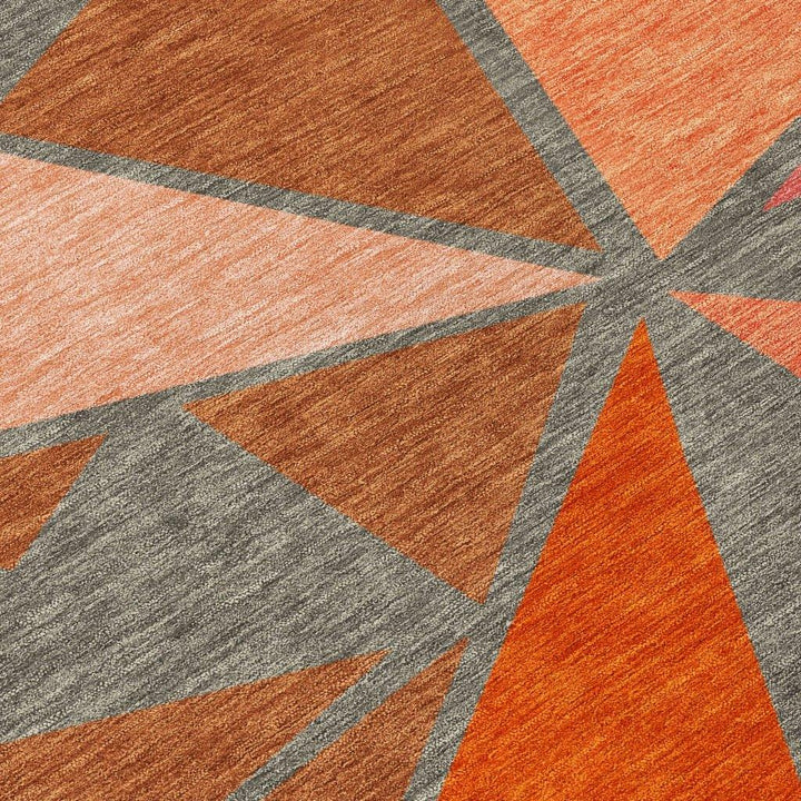 Aristea Orange Washable Indoor-Outdoor Rug-Outdoor Rugs-LOOMLAN Rugs-LOOMLAN