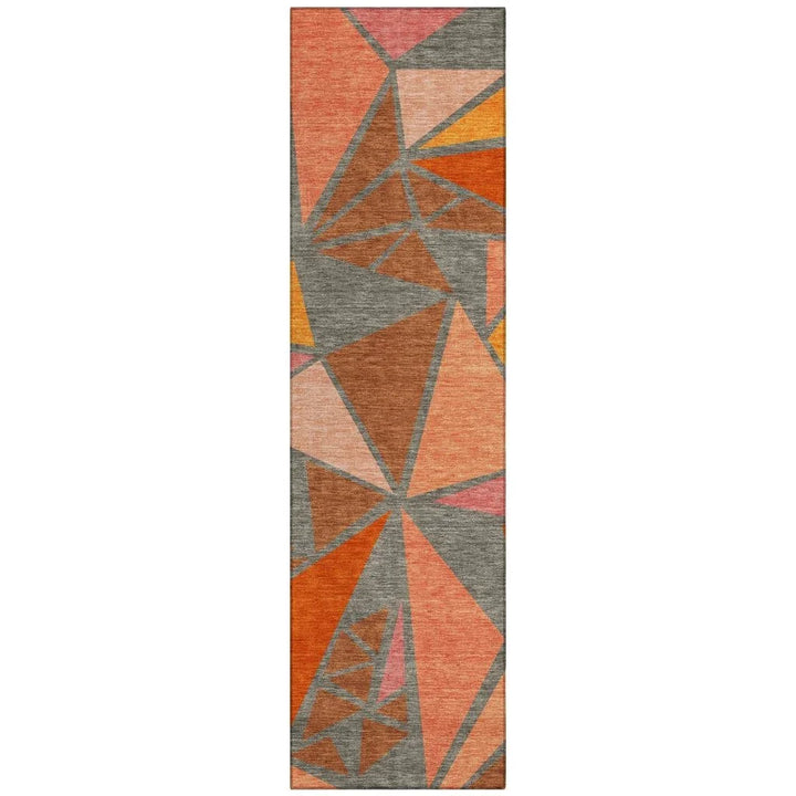 Aristea Orange Washable Indoor-Outdoor Rug-Outdoor Rugs-LOOMLAN Rugs-2'3" x 7'6"-LOOMLAN