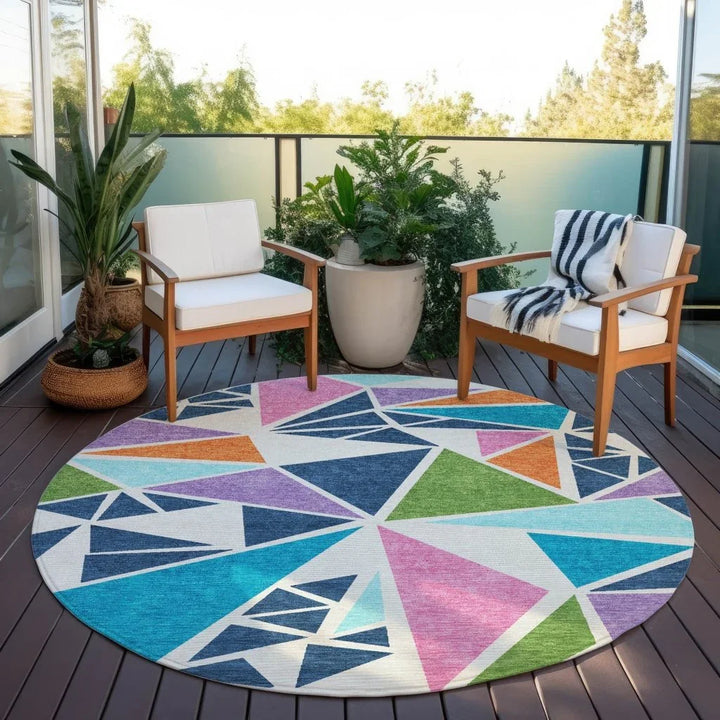 Aristea White Washable Indoor-Outdoor Rug-Outdoor Rugs-LOOMLAN Rugs-LOOMLAN