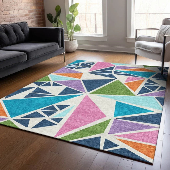 Aristea White Washable Indoor-Outdoor Rug-Outdoor Rugs-LOOMLAN Rugs-LOOMLAN