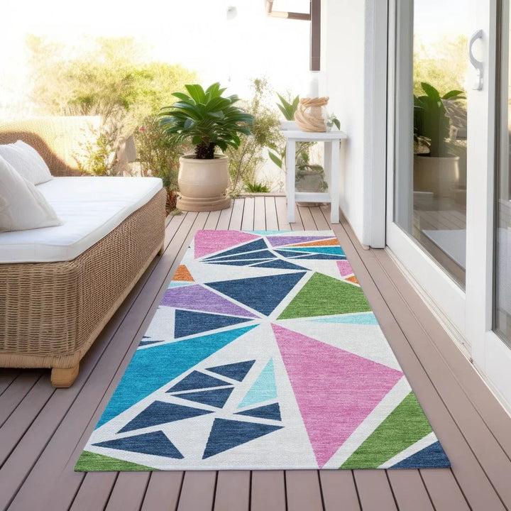 Aristea White Washable Indoor-Outdoor Rug-Outdoor Rugs-LOOMLAN Rugs-LOOMLAN