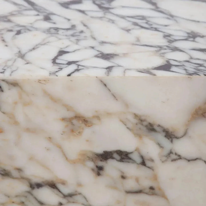 Ark Genuine Viola Marble Square Pedestal End Table - LOOMLAN - Diamond Sofa - Side Tables