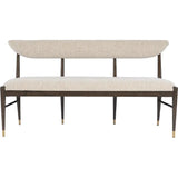 Arlan Wood and Brass Brown Bench-Dining Benches-Currey & Co-LOOMLAN