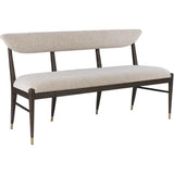 Arlan Wood and Brass Brown Bench-Dining Benches-Currey & Co-LOOMLAN