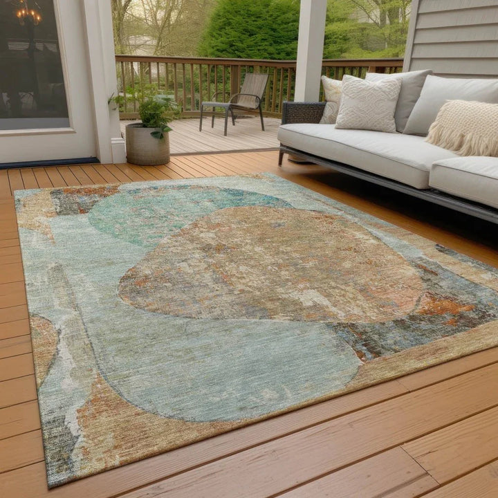 Armalise Teal Washable Indoor - Outdoor Rug - LOOMLAN - LOOMLAN Rugs - Outdoor Rugs