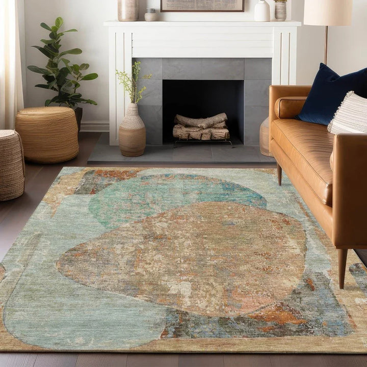 Armalise Teal Washable Indoor - Outdoor Rug - LOOMLAN - LOOMLAN Rugs - Outdoor Rugs