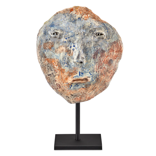 Artisan Medium Face Disc-Statues & Sculptures-Currey & Co-LOOMLAN